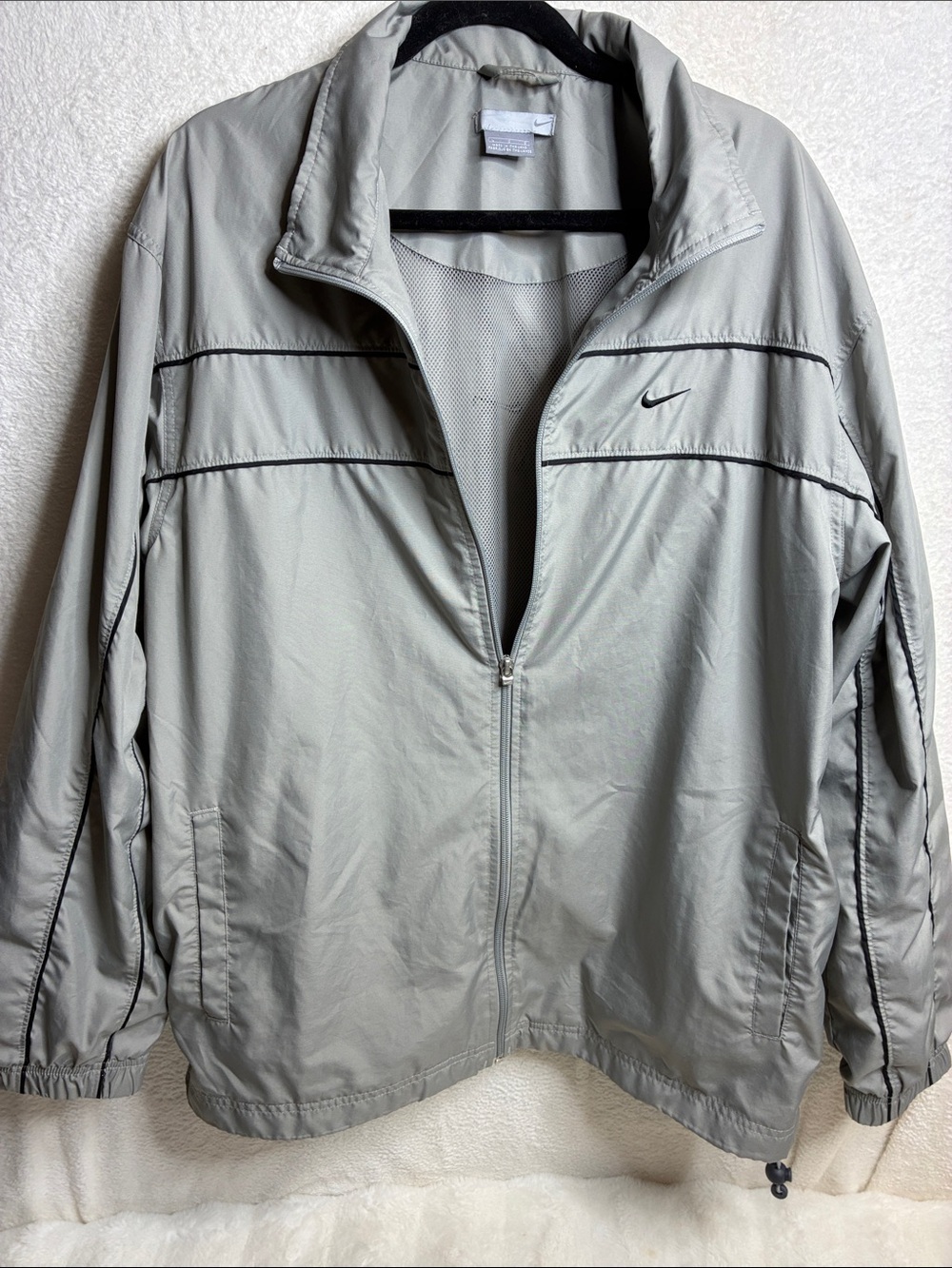Nike Gray Track Jacket with Black Trim